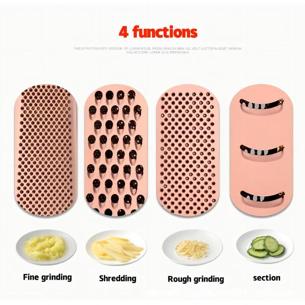 Guiyal Stainless Steel 4 Sides Multifunctional Grater Slicer with Handle
