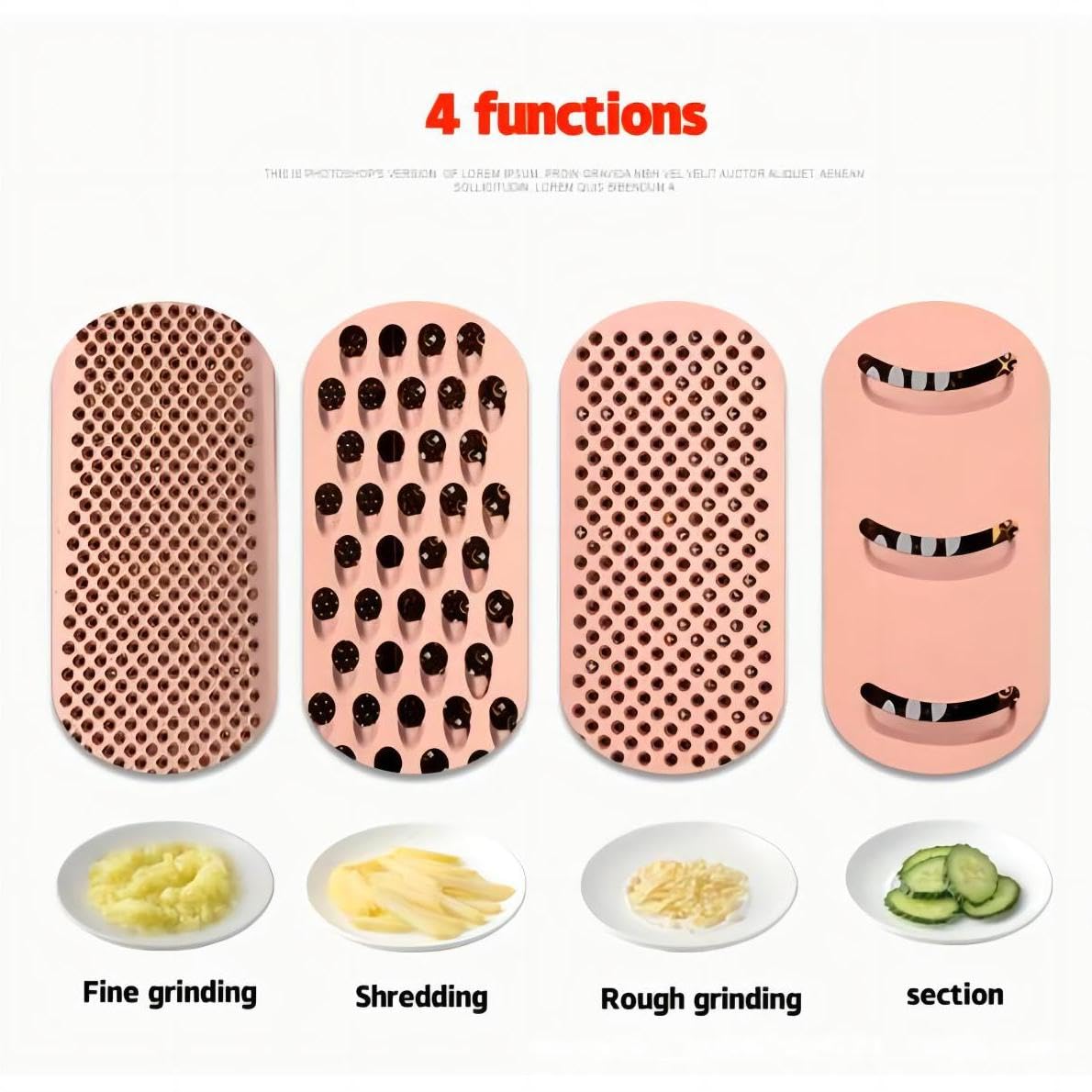 Guiyal Stainless Steel 4 Sides Multifunctional Grater Slicer with Handle