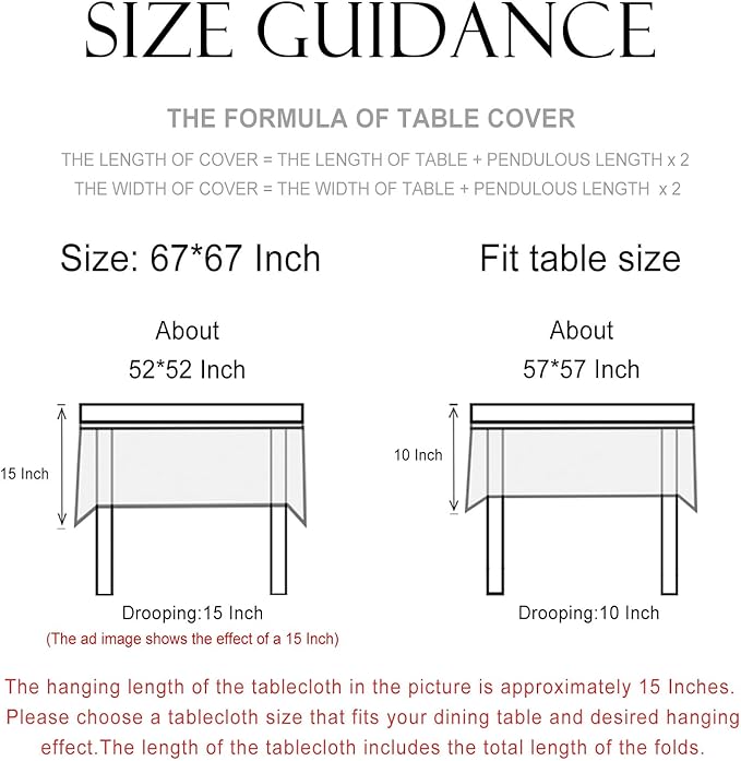 patdrea Designer Vintage Square Table Cloth,Yellow Linen Floral Birds Pattern Colorful Tablecloths,Decorative Table Cover for Kitchen Dining Banquet,Christmas,Thanksgiving,67"x67"-Magnolia