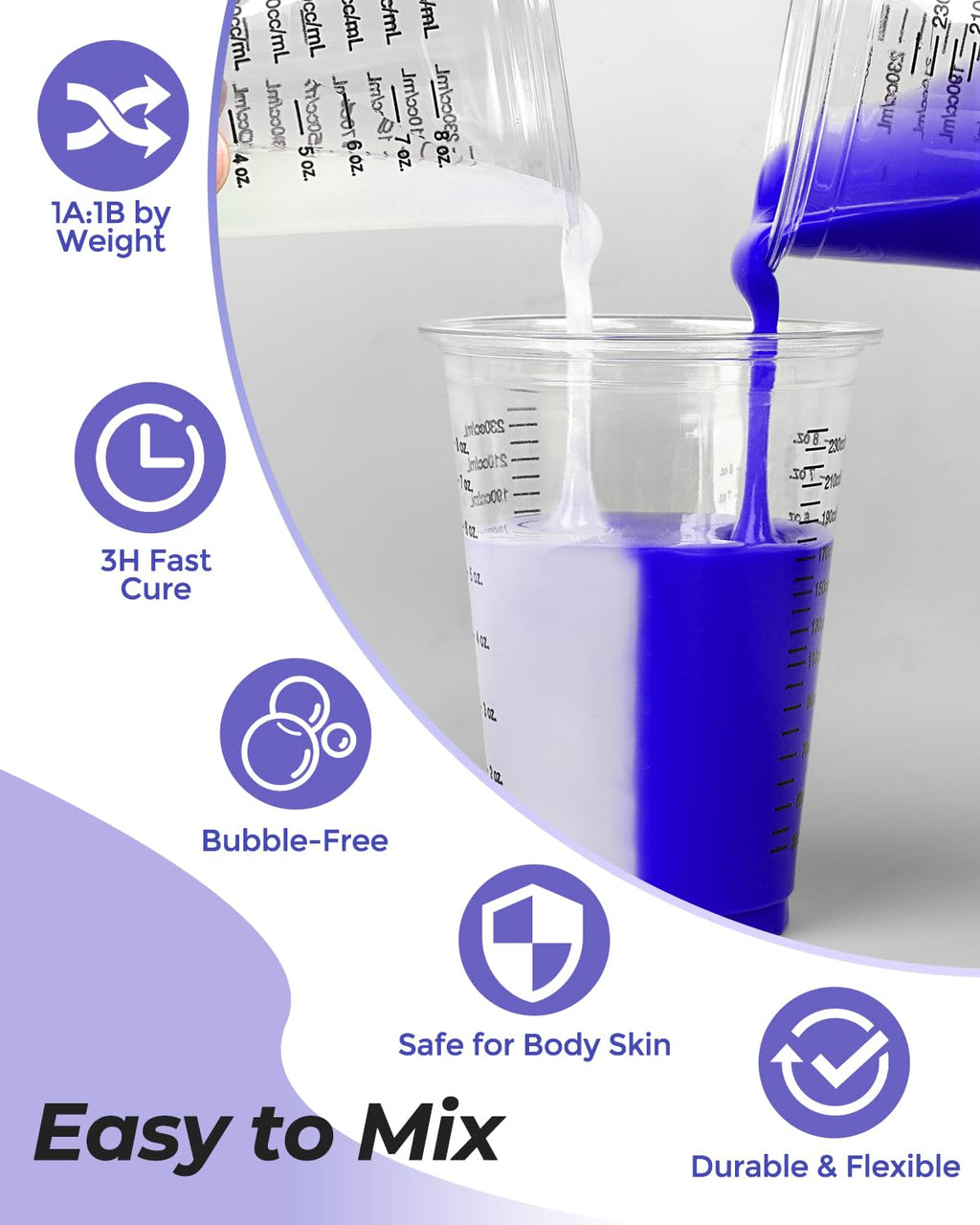Nicpro 250oz Silicone Mold Making Kit 30A, Platinum Liquid Silicones Rubber