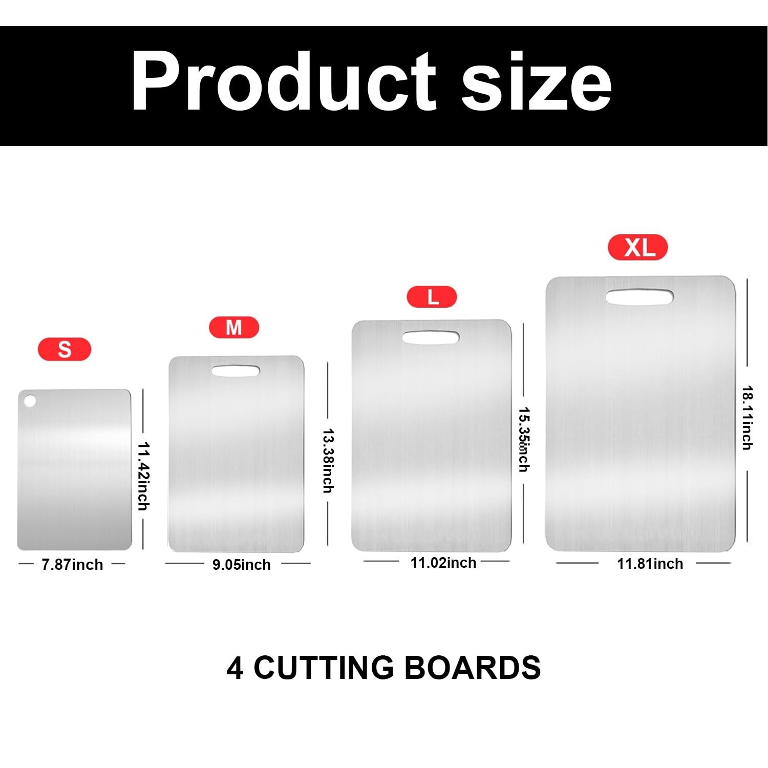 Katori Titanium Cutting Board Set of 3,100% Pure Titanium Cutting Boards for Kitchen Non Toxic,Double Sided Dishwasher Safe Cutting Board for Meat,Fruits and Vegetables,Easy To Clean(3PCS-S+M+L)