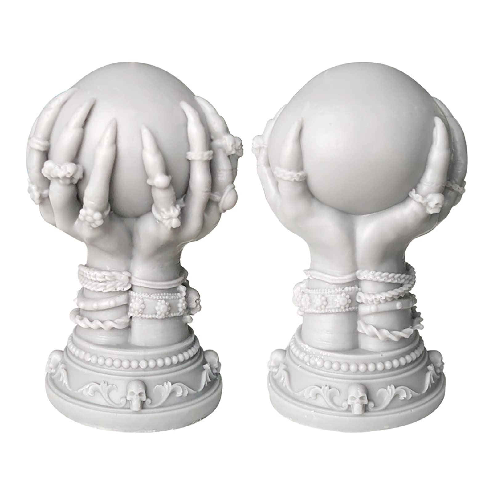 Skull Rose Crystal Ball & Ghost 3D Silicone Molds for Resin Candle & Body Soap Making