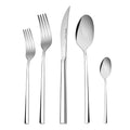 Karaca Tivoli 60 Pieces Cutlery Set for 12 Person - Forks, Spoon, Knives Silverware Sets - Modern Silver Flatware - Stainless Steel Kitchen Utensils Tableware Set - Dishwasher Safe