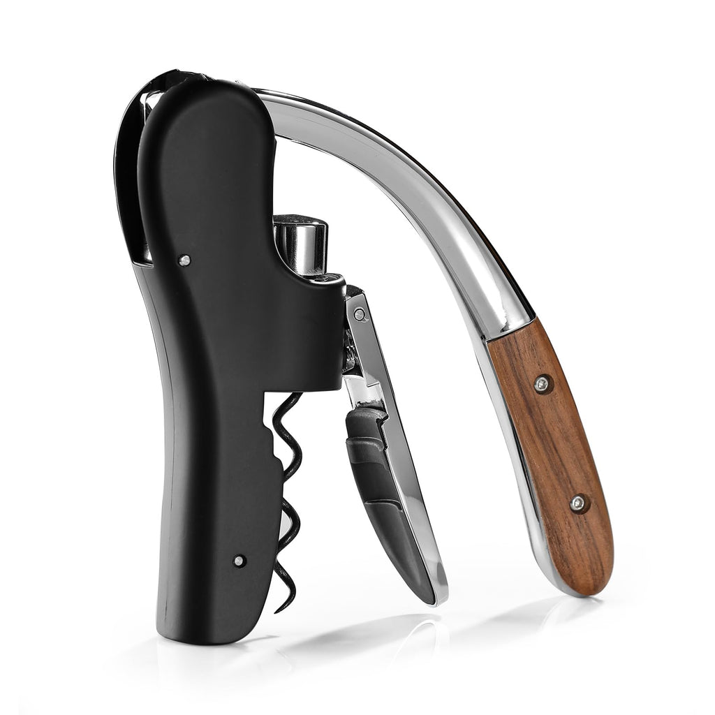 Wine Bottle Opener, Vertical Lever Corkscrew with Built in Foil Cutter Design, Manual Handheld Corkscrew with Ergonomic Lever Pump