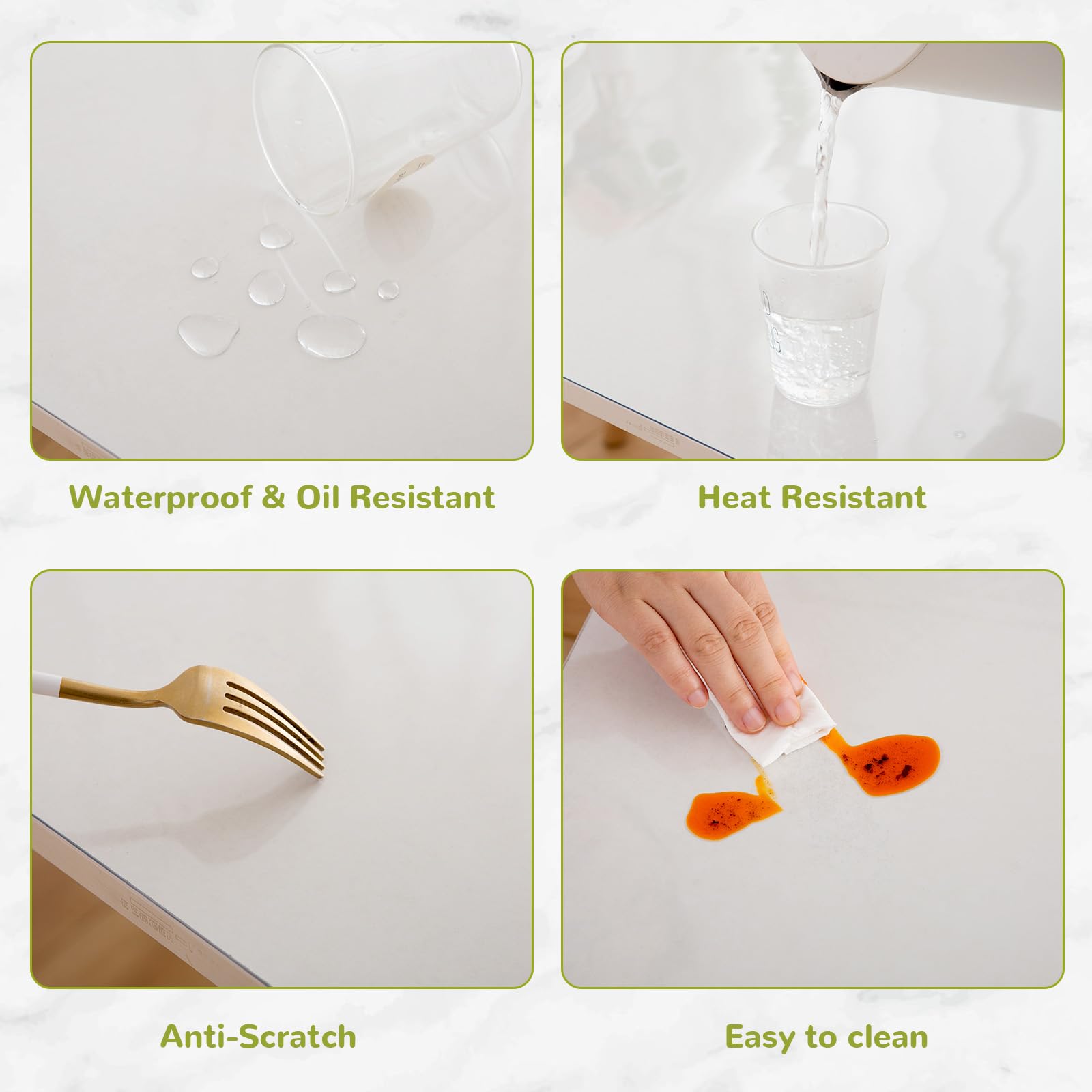 Eisdroma 42 x 84 Inch Clear Table Cover Protector, Clear Table Protector for Dining Room Table, 1.5mm Plastic Table Cover, Waterproof Table Pad for Kitchen, Office