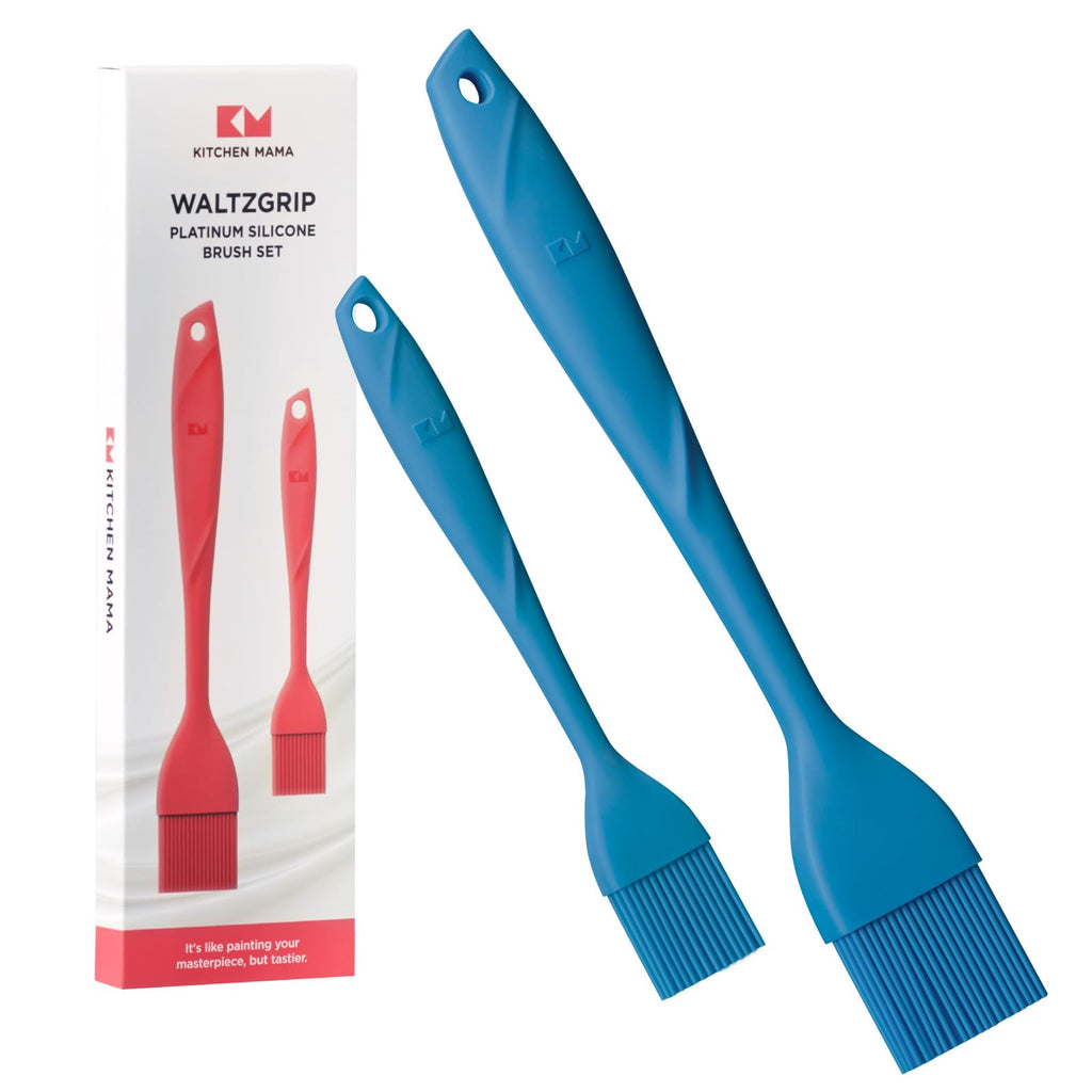 Kitchen Mama WaltzGrip Platinum Silicone Basting Pastry Brush, Blue