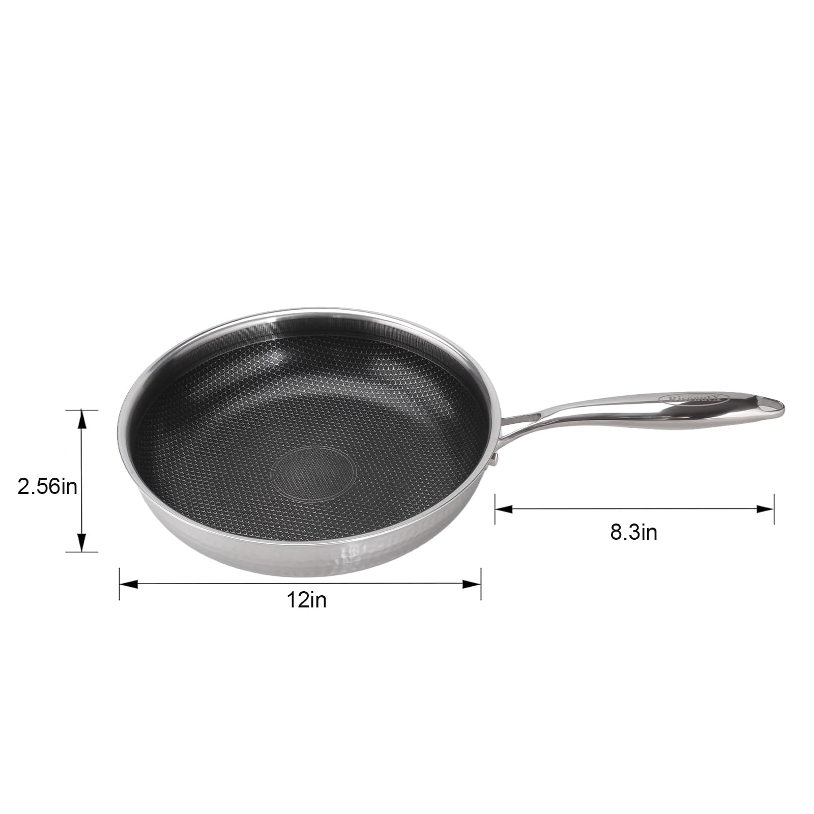 RisenutX Hybrid 12 inch Stainless Steel Non Stick Skillet