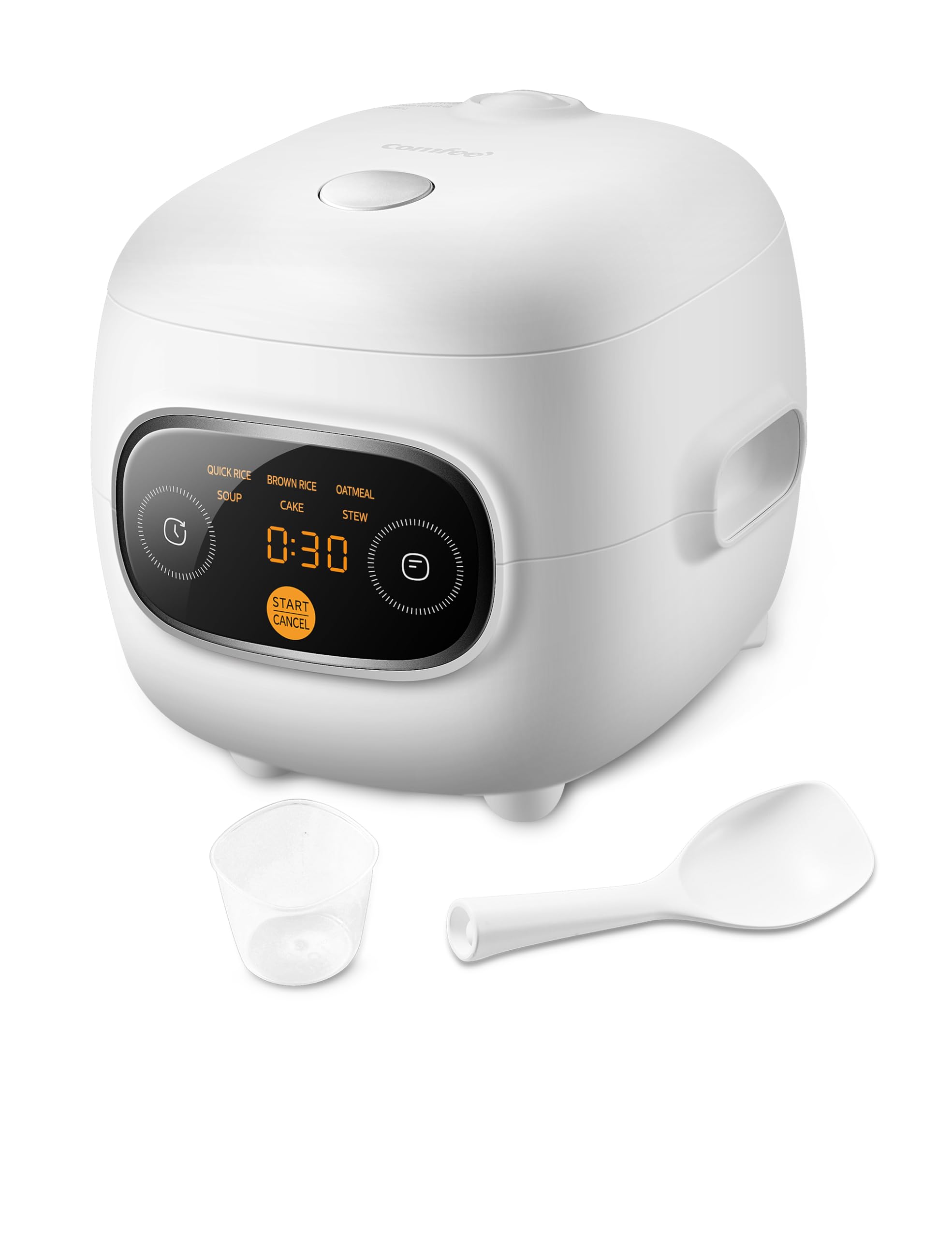 COMFEE' Mini Rice Cooker with 6-Functions, 2-Cups Uncooked Rice
