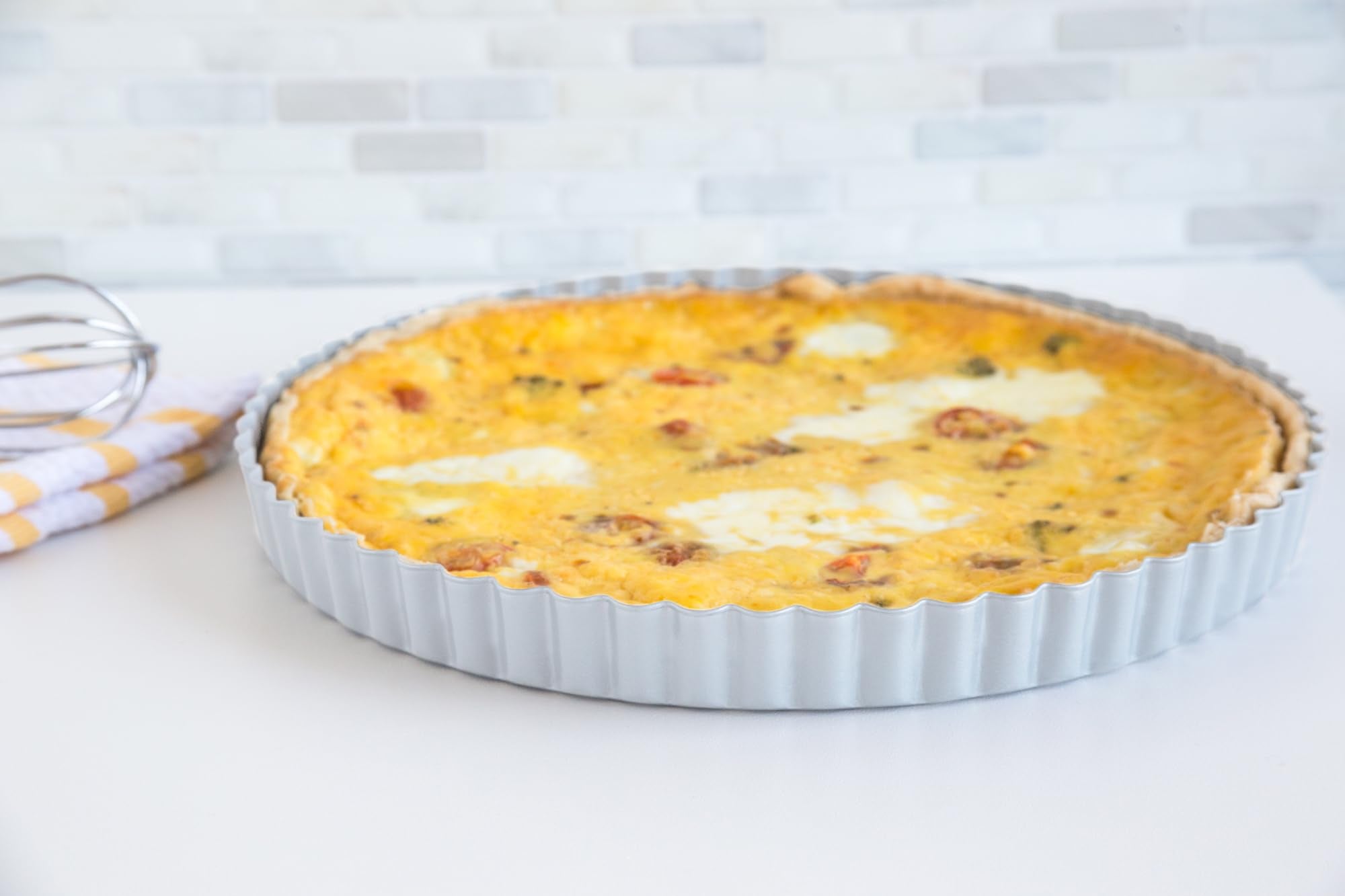 Fox Run Stainless Steel Tart Pan With Removable Bottom 9" Quiche Baking Pan