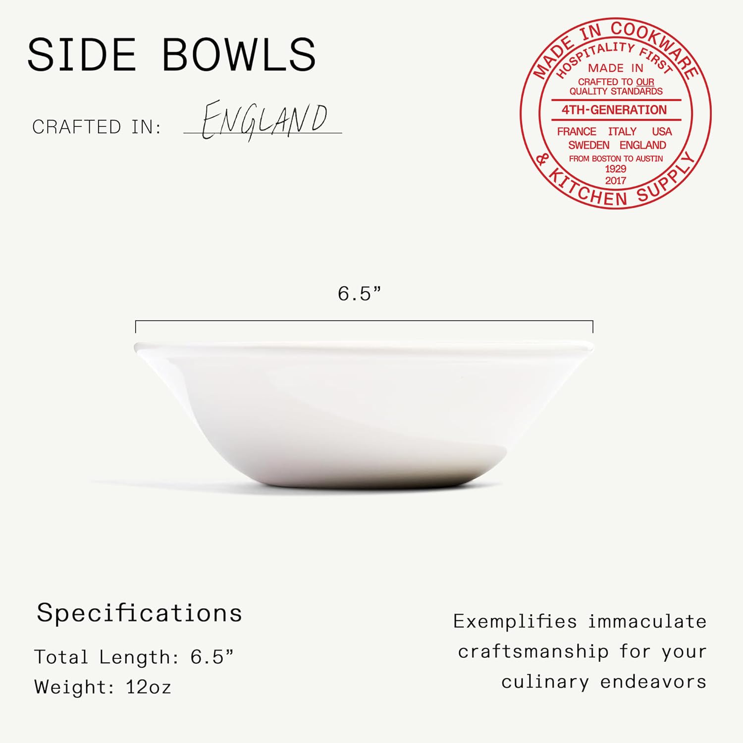 Made In Cookware - Set of 4 - Side Bowls - White - Porcelain - Crafted in England