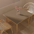 Zinkooat Faux Leather Table Cover,1.8mm Thick,40x40 Inch Table Protector,Table Protector for Dining Room Table,Dining Table Cover,Table Cover Protector.(Mud Color+Champagne Gold,40x40)