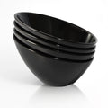 TP Salad Bowls Set of 4, 26 oz Melamine Serving Bowls for Pasta, Cereal, and Snacks, Lightweight and Durable, Dishwasher Safe, Black Bowls for Restaurant, Kitchen, Black