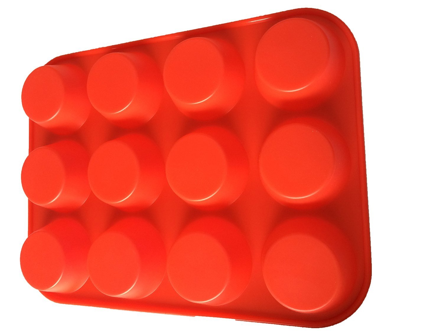 2PCS Thicken-12 Cup Silicone Muffin Pan - Cupcake Baking Pan Great for Making Muffin Cakes, Tart, Bread -Non - Stick Silicone Mold/Dishwasher - Microwave Safe