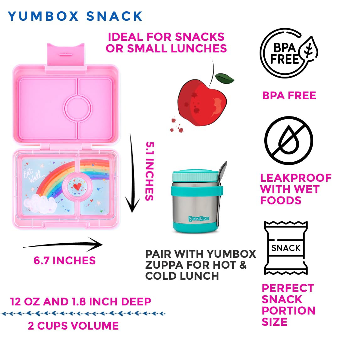 Yumbox Snack Box for Kids (Fifi Pink with Rainbow Tray)