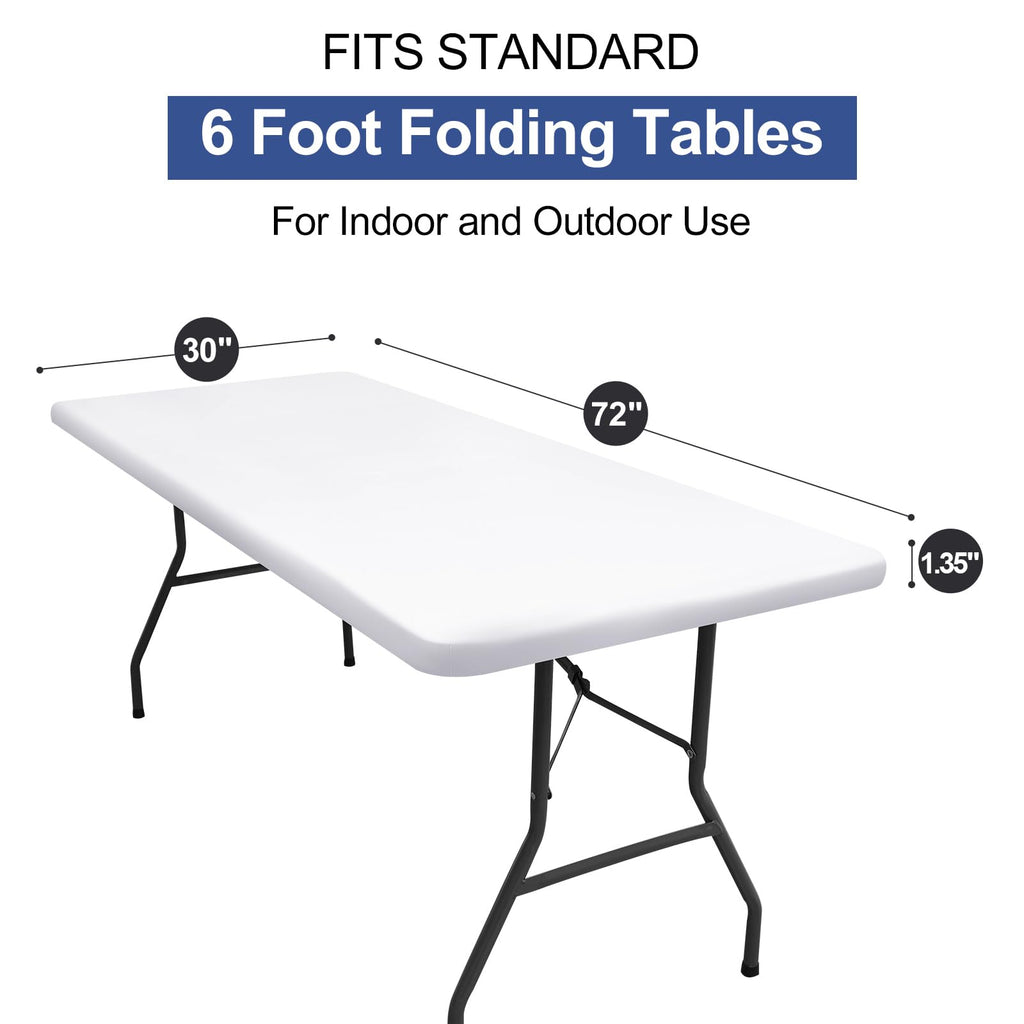 homing Rectangle Table Cloth Cover 6 Foot White Elastic Fitted Tablecloth