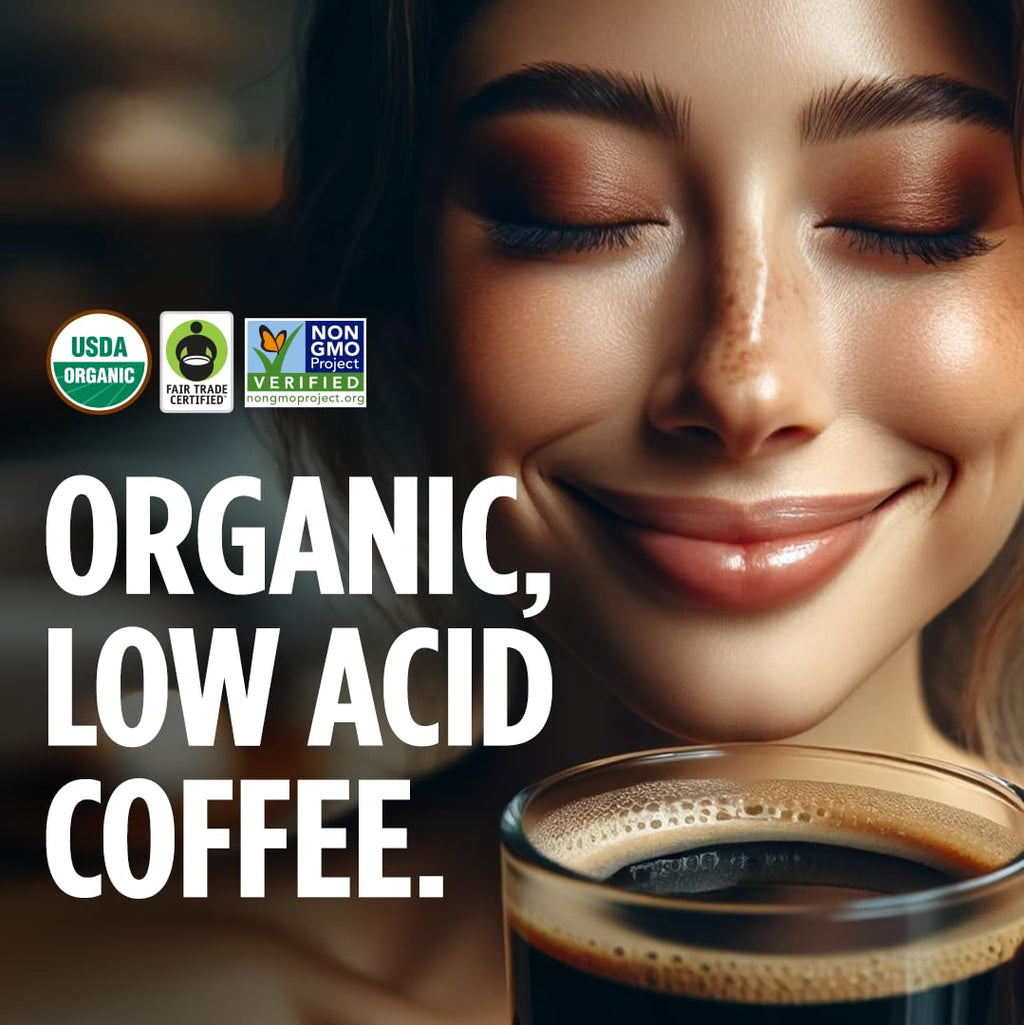 VitaCup Perfect Low Acid USDA Organic Coffee Beans, Fair Trade, 11oz