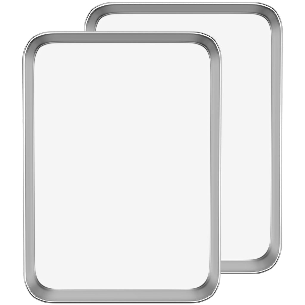 Baking Sheet Cookie Sheet Set of 2, Umite Chef Stainless Steel Baking Pans Tray Professional 10.39x8.07x1inch, Non Toxic & Healthy, Mirror Finish & Rust Free, Easy Clean & Dishwasher Safe