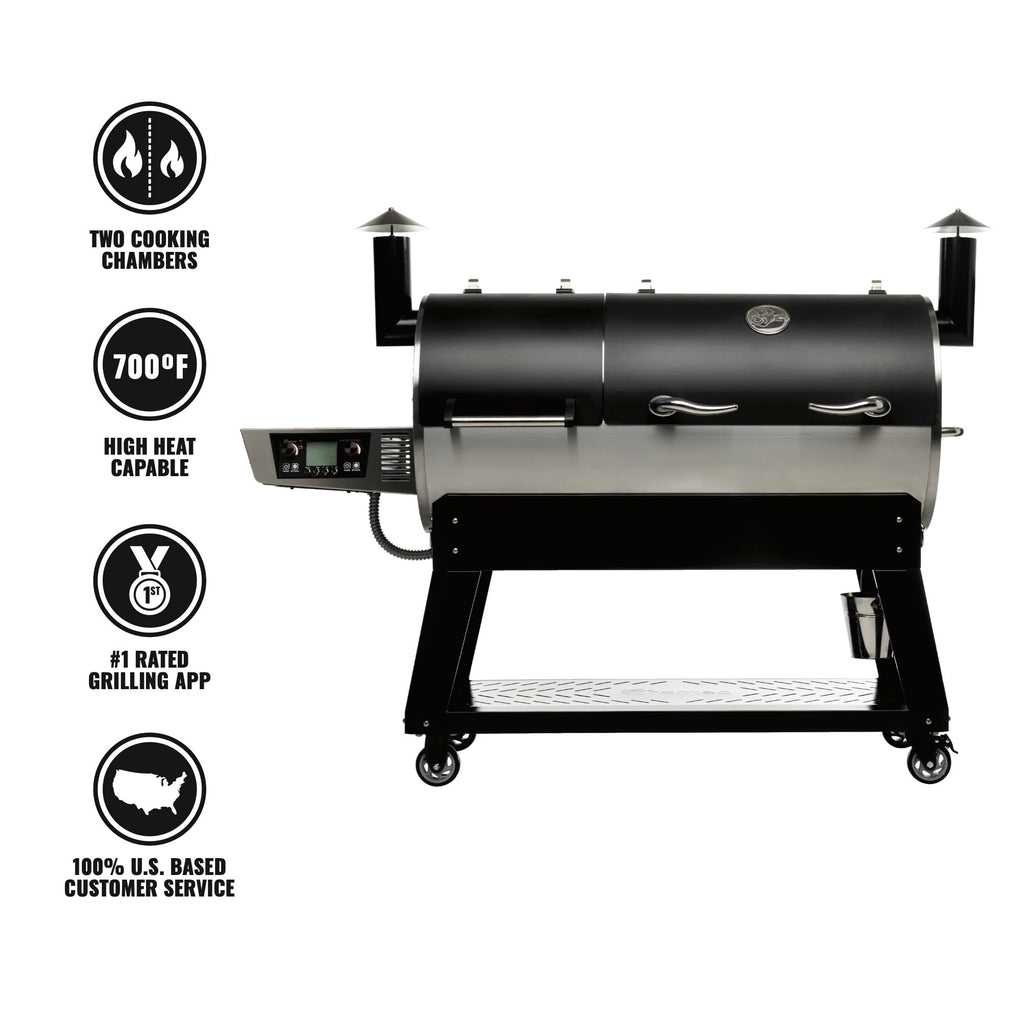 recteq DualFire 1200 Wood Pellet Smoker Grill, Wi-Fi Electric Pellet Grills, Dual Chambers for Hot and Fast + Low and Slow Cooking