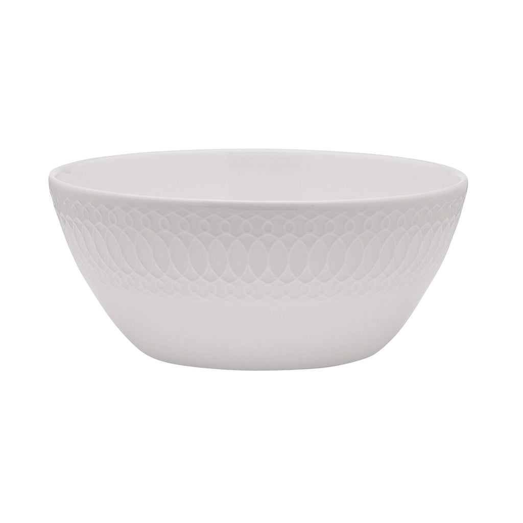 Mikasa Levi 40 Piece Bone China Dinnerware Set, Embossed Plates Bowls, Chip-Resistant, Lightweight, Elegant and Durable, Service for 8, White