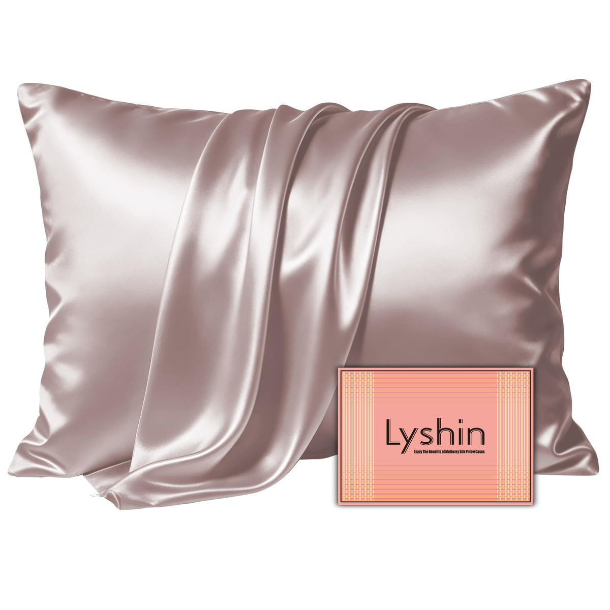 LYSHIN Silk Pillow Cases Standard Size with Hidden Zipper, Leopard
