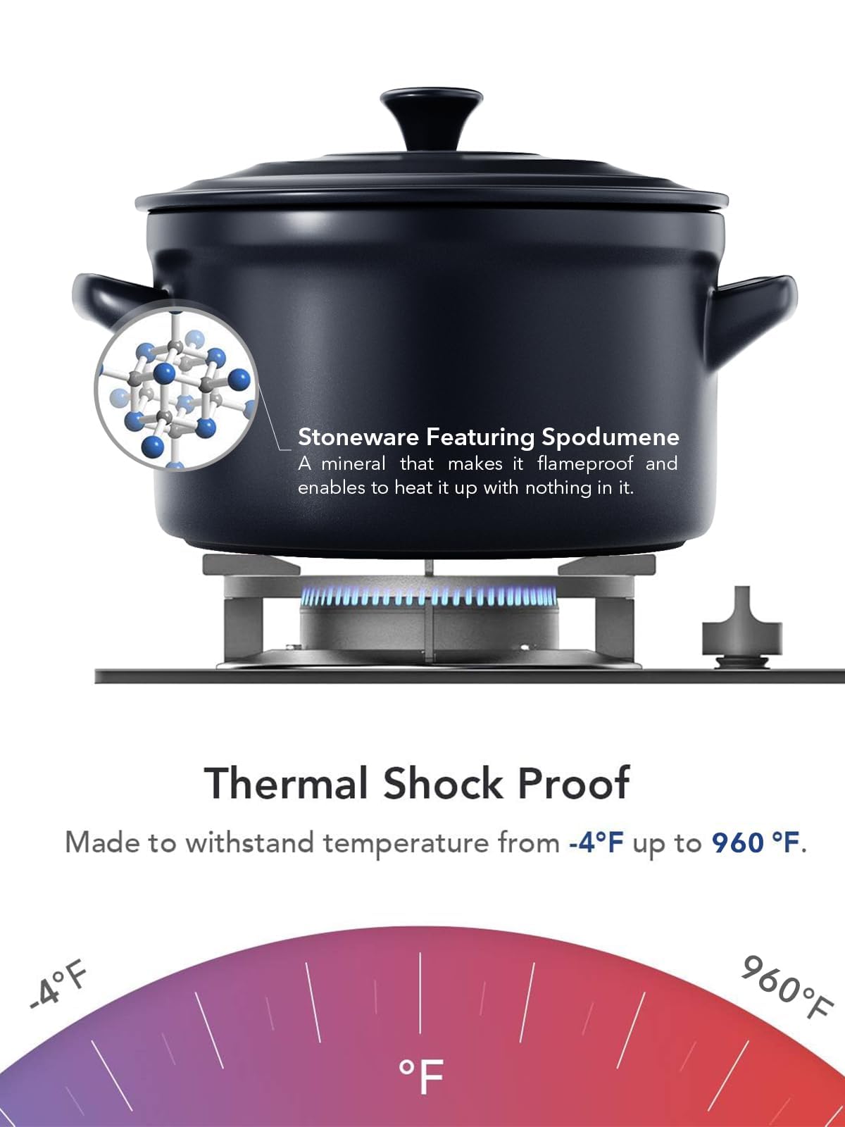 LE TAUCI 3 QT Ceramic Bread Baker with Lid for Sourdough, Covered Bread Baking Pot with Natural Steam Retention, Oven Safe to 500°F, Silicone Bread Sling Included, Midnight Blue