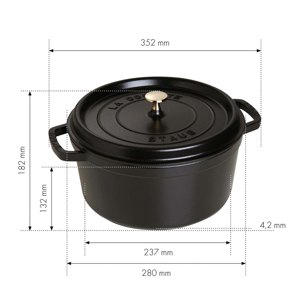 Staub 7-Qt Dutch Oven, Serves up to 7-8 People, Oven Safe to 500°F, Black