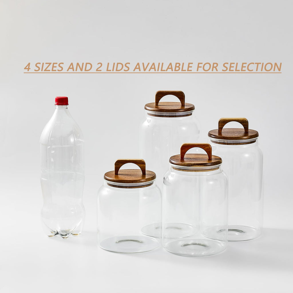 Sweejar Glass Jars for Laundry Room Organization, 90 ounce Laundry Pods Container, Glass Food Storage Jars with Airtight Lid, 2 Pack, Hand Lid