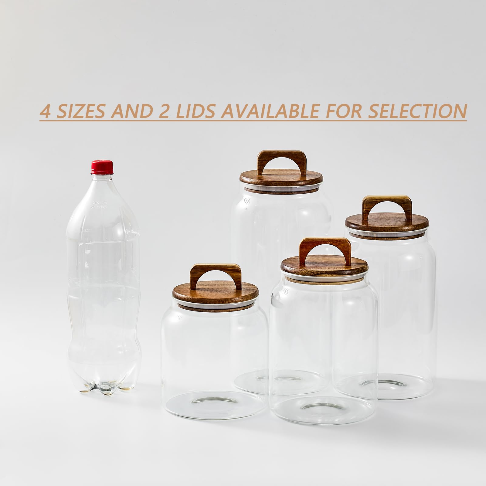 Sweejar Glass Jars for Laundry Room Organization, 90 ounce Laundry Pods Container, Glass Food Storage Jars with Airtight Lid, 2 Pack, Hand Lid