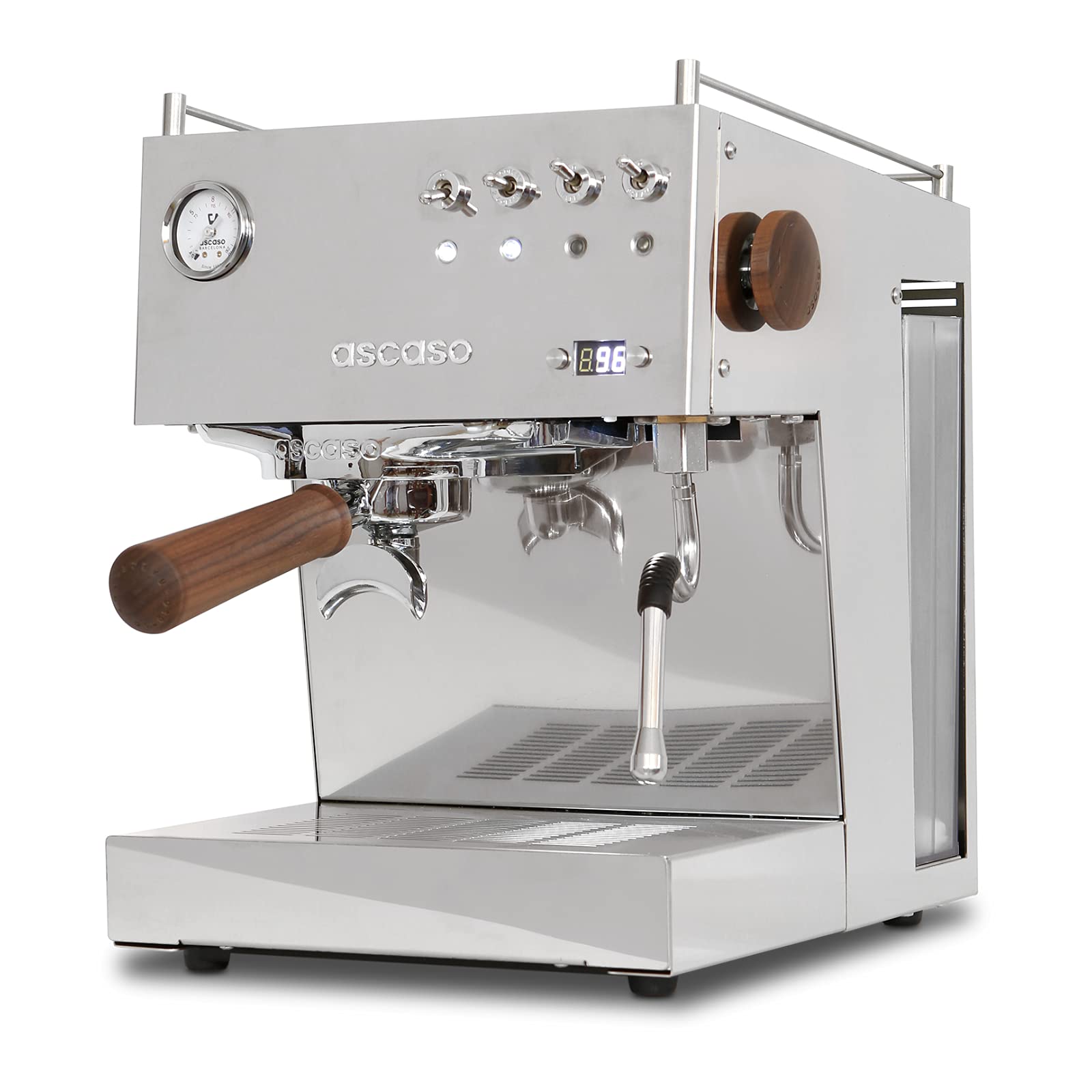 Ascaso Steel PID Programmable Espresso Machine w/Volumetric Controls, Single Thermoblock, 120V (SINGLE, POLISHED)