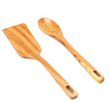 Zenxylo Wooden Spoons for Cooking, Wooden Cooking Spatula Turner and Spoon Set, 2-Piece, Sturdy, Lightweight and Heat Resistant