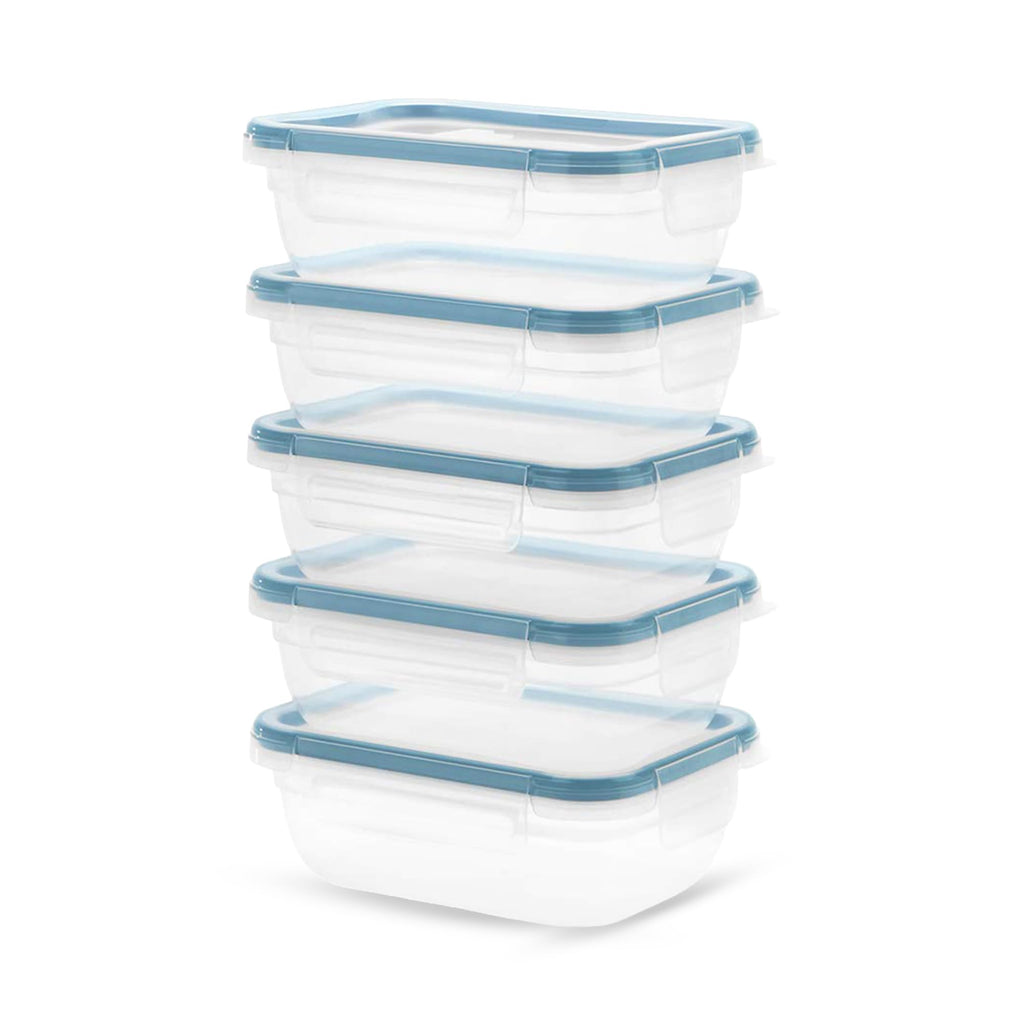 Snapware Plastic Total Solutions (5-Pack, 3 Cup) Food Storage Containers Set, Airtight & Leakproof Plastic Locking BPA-Free Lids Tupperware, Freezer Dishwasher Microwave Safe