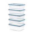 Snapware Plastic Total Solutions (5-Pack, 3 Cup) Food Storage Containers Set, Airtight & Leakproof Plastic Locking BPA-Free Lids Tupperware, Freezer Dishwasher Microwave Safe