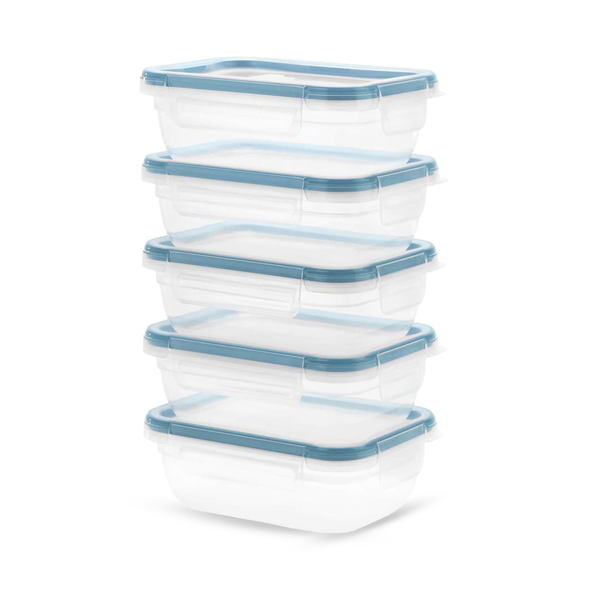 Snapware Plastic Total Solutions (5-Pack, 3 Cup) Food Storage Containers Set, Airtight & Leakproof Plastic Locking BPA-Free Lids Tupperware, Freezer Dishwasher Microwave Safe