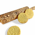 SUNFLOWER FIELD Embossed Rolling Pin for Ceramic. Clay Roller and Ceramic Stamp for Embossing Pottery. Baking Gifts for Women by Algis Crafts for Embossed Cookies