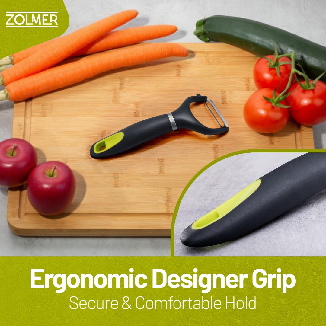 Professional Peelers for kitchen with Smooth Blades - Extra Sharp Vegetable Peelers stainless steel with Y Ergonomic Handle - Dishwasher Safe - Potato peeler hand