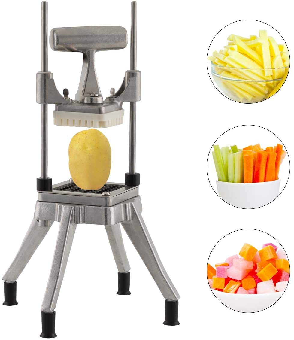 TUNTROL Commercial Vegetable Dicer, 1/2" +1/4" +3/8" Stainless Steel Blade, Quick Chopper Machine Easy for Onion Tomato Pepper Potato