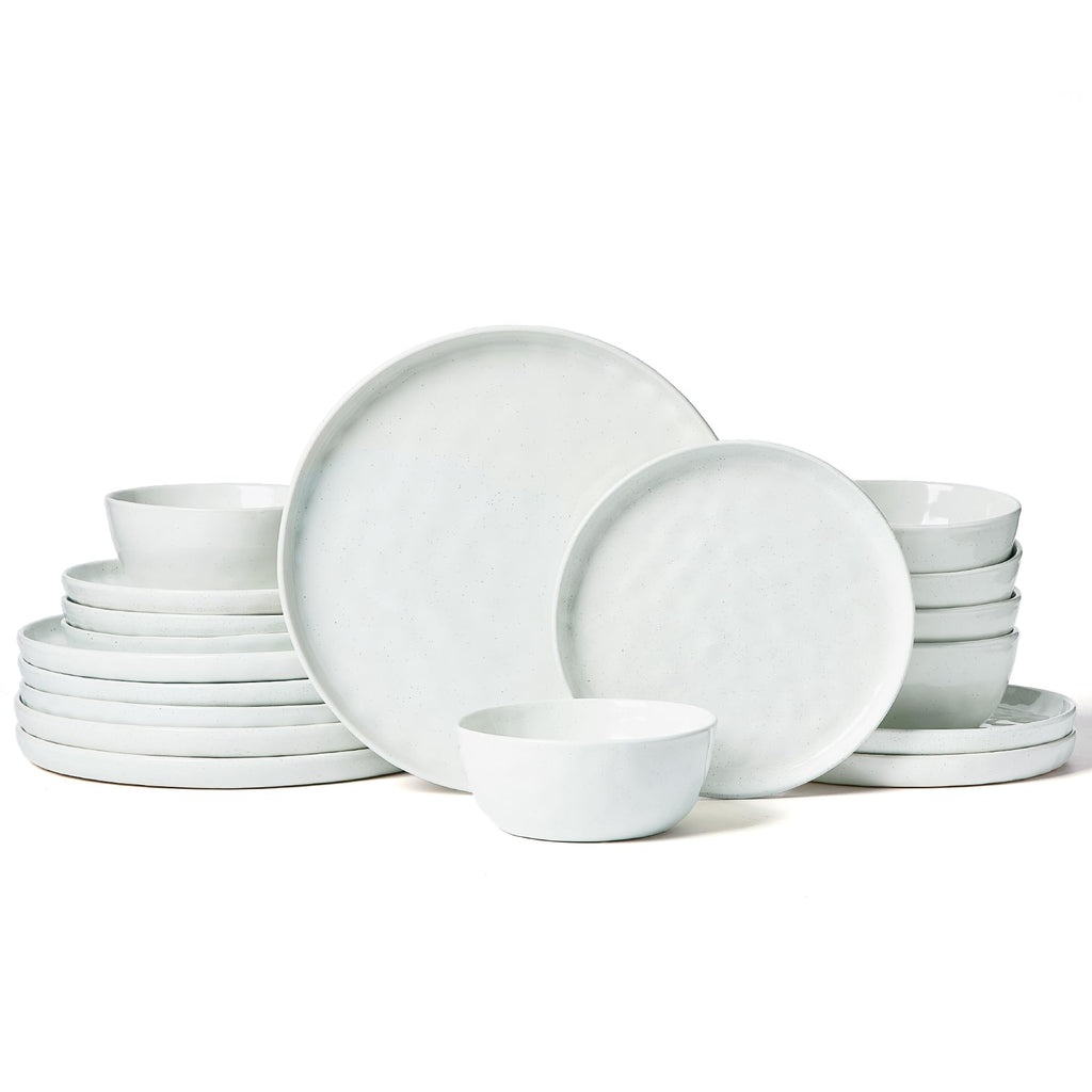 Famiware Mars Stoneware Dinnerware Set for 6, White