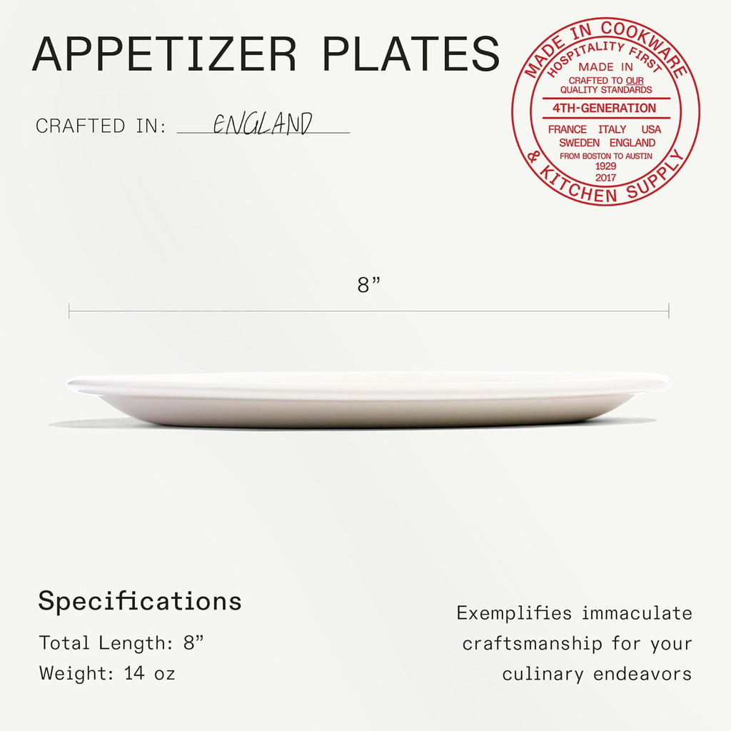 Made In Cookware - Set of 4 - Appetizer Plates - White - Porcelain - Crafted in England