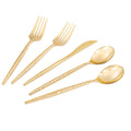 LIYH 102Pcs Gold Heavy Duty Plastic Silverware Set for Wedding Parties