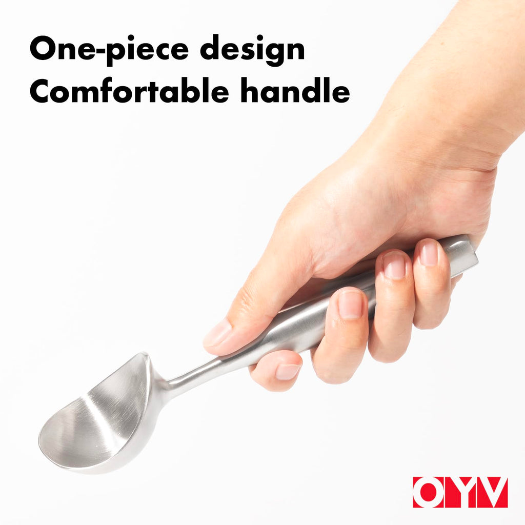 OYV 304 Stainless Steel Ice Cream Scoop, Heavy Duty, Ergonomic Handle
