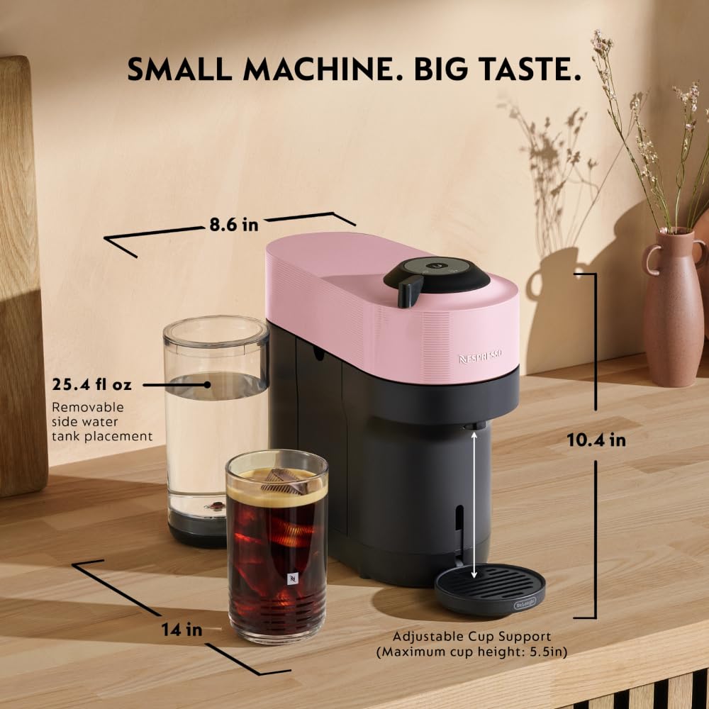 Nespresso Vertuo Pop+ Coffee & Espresso Maker by De'Longhi, Pink