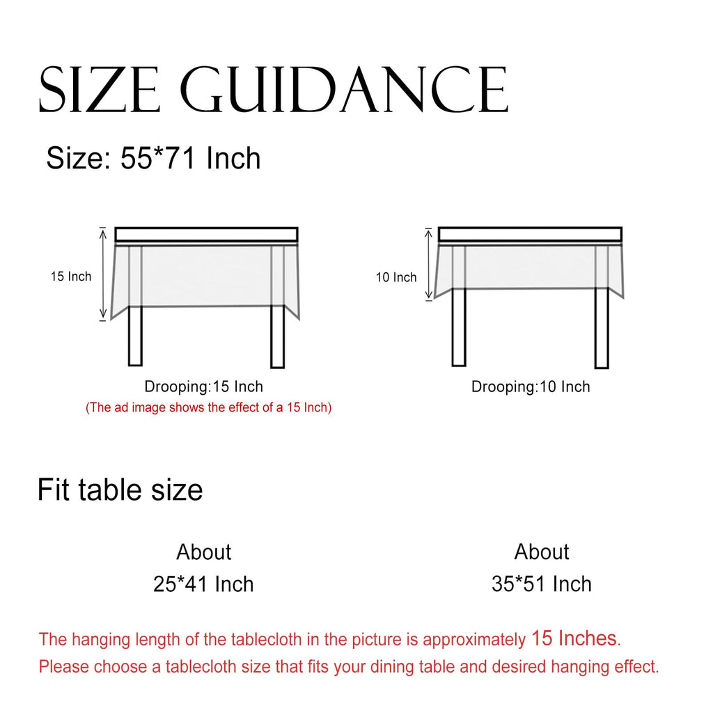 ISAENNE Designer Vintage Linen Rectangular Tablecloth,71"x55"-Chauffrey D