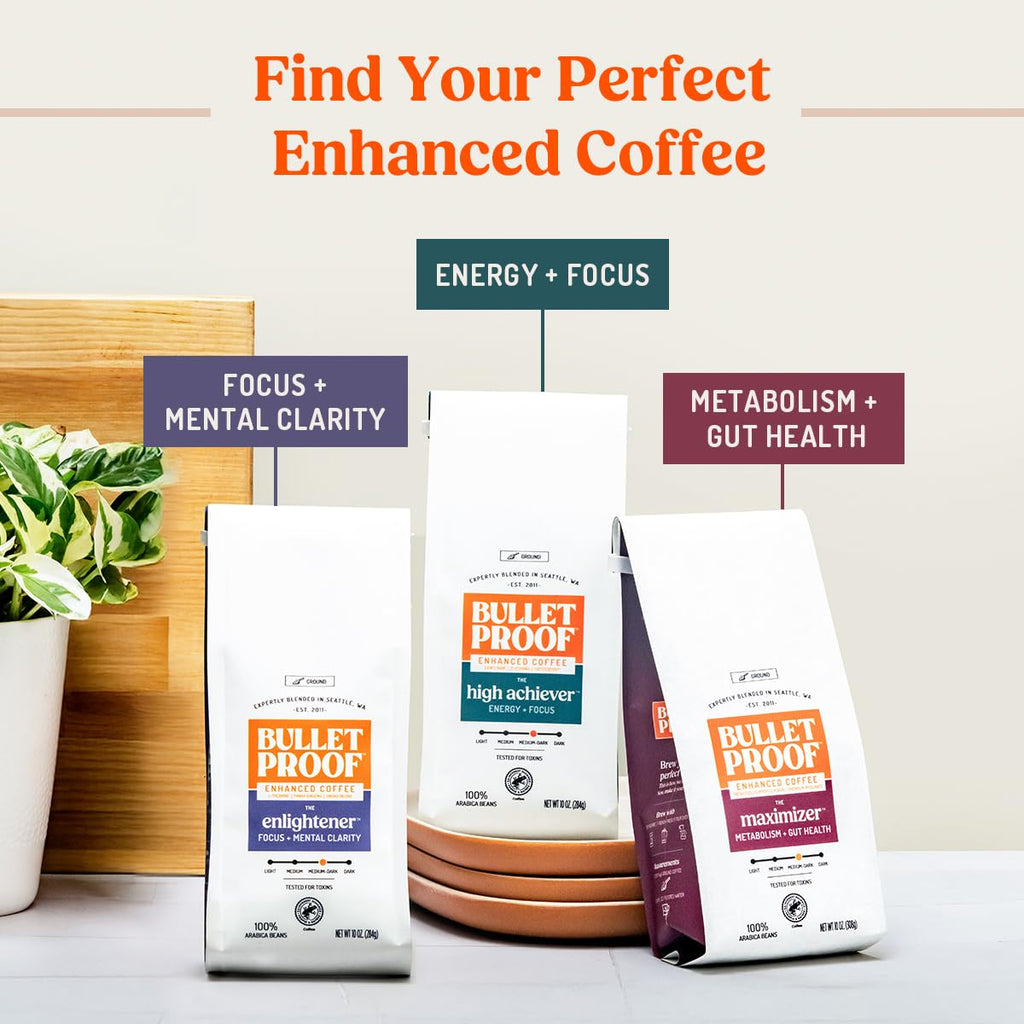 Bulletproof Enlightener Medium-Dark Roast Ground Coffee, 10 oz