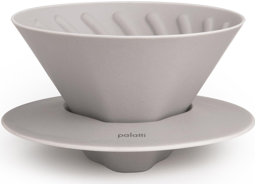 palatti Mist Porcelain Pour Over Coffee Dripper, Ceramic Pour Over Coffee Maker, Adapt to Conical 60 Degree Styles Cone Filters, Faster Flow Rate, Interchangeable Wall and Base, 1-4 cups