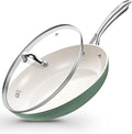 KOCH SYSTEME CS 10 Inch Ceramic Frying Pan with Lid, Non Stick Frying Pan with Stainless Steel Handle, Ceramic Skillet for Cooking, Induction Compatible Skillet, PTFE & PFOA Free, Oven Safe