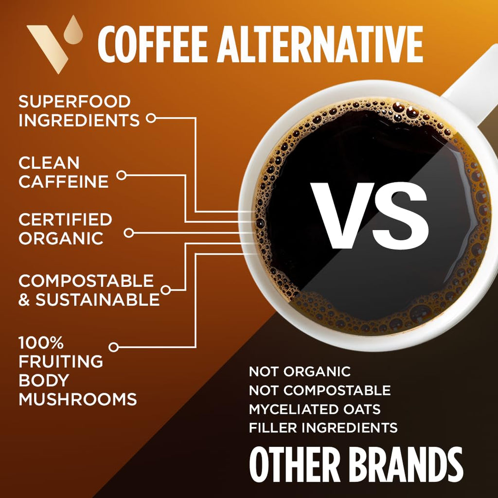 VitaCup Mushroom Coffee Alternative Instant Drink Mix, 90 Servings, 3 Bags