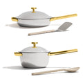 Our Place Mini Titanium Pro Cookware Duo | 6-Piece Tri-Ply Titanium Cookware Set with Always Pan Pro & Perfect Pot Pro | Non-Toxic No-Coating Nonstick | Induction & Oven-Safe up to 750°F | Gold