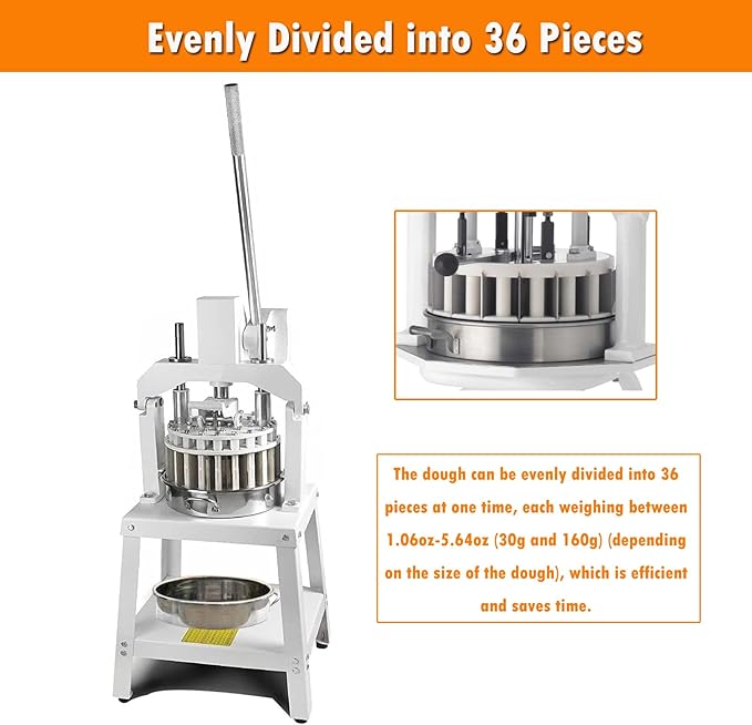 INTSUPERMAI Commercial Dough Divider Cutter3.81oz-20.3oz Equal Dough Dividing Machine Manual 10PCS Hydraulic Dough Divider Cutting Machie Heavy Duty Quantitative Partition Bakery Machine
