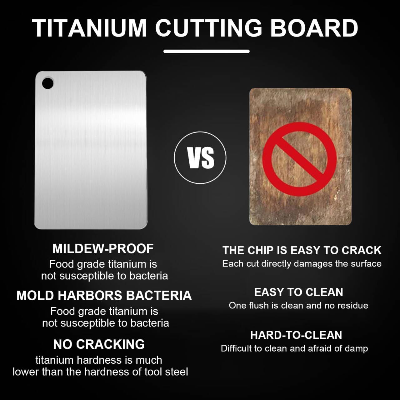 Titanium Cutting Boards for Kitchen, Non toxic Double-Side Available Chopping Boards, Easy to Clean and Store(3PCS-M+L+XL)