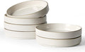 famiware Star 8.25" Pasta Bowls, Large Dinner Bowls Set of 6, Salad Bowl Plates, Shallow Bowls for Eating, White